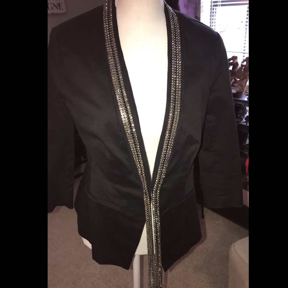 Black Blazer with Silver Accents
